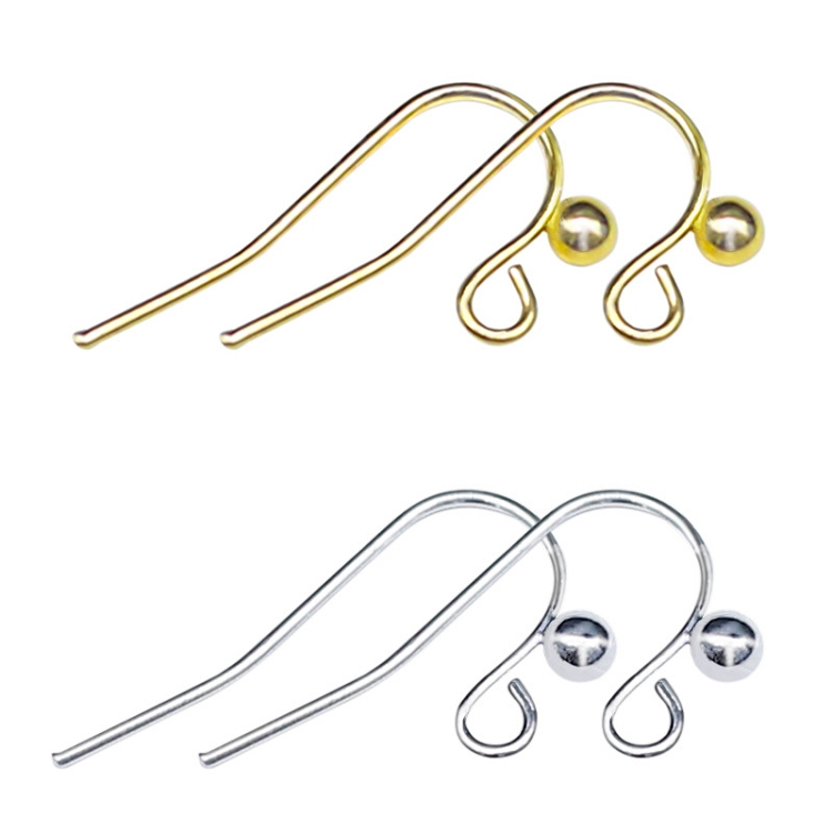 Diy jewelry earring accessories Earring material anti-slip pure copper color electroplating burning bead ball ear hook